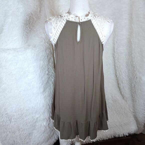 BOMBSHELLS ARMY GREEN &WHITE LACE DRESS SZ.S EUC - Picture 6 of 8